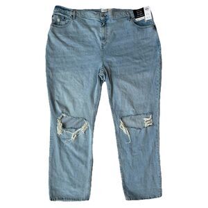 NWT Abercrombie & Fitch The 90s Straight Ultra High Rise Curve Love 37 24s Blue